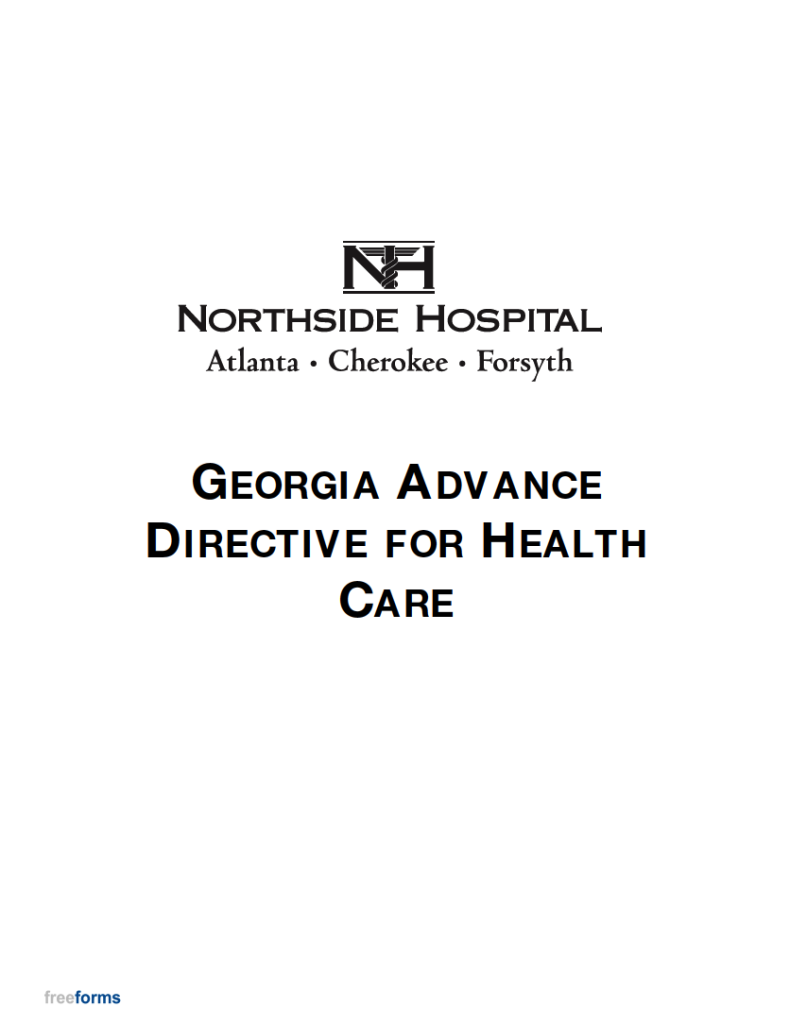 Free Georgia Advance Directive Form Medical Poa Living Will Pdf