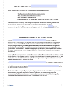 Free Connecticut Advance Directive Form Medical Poa Living Will Pdf