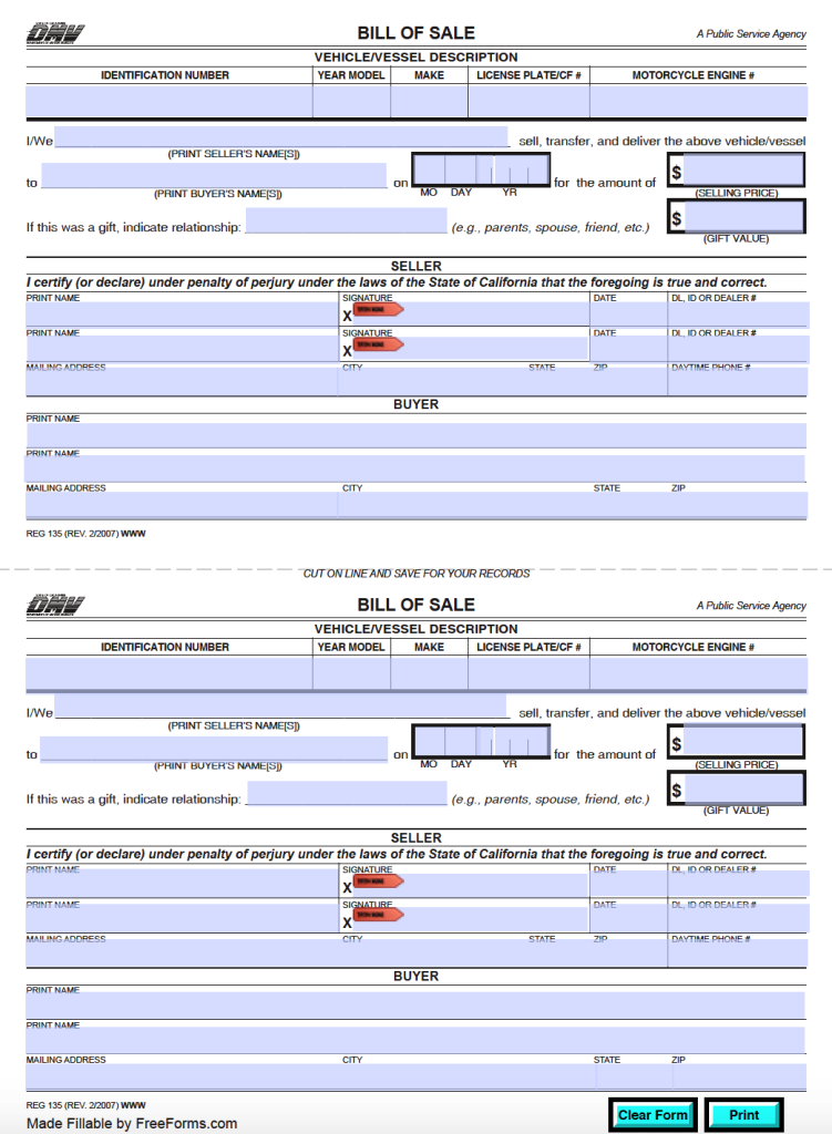 free-california-bill-of-sale-forms-pdf