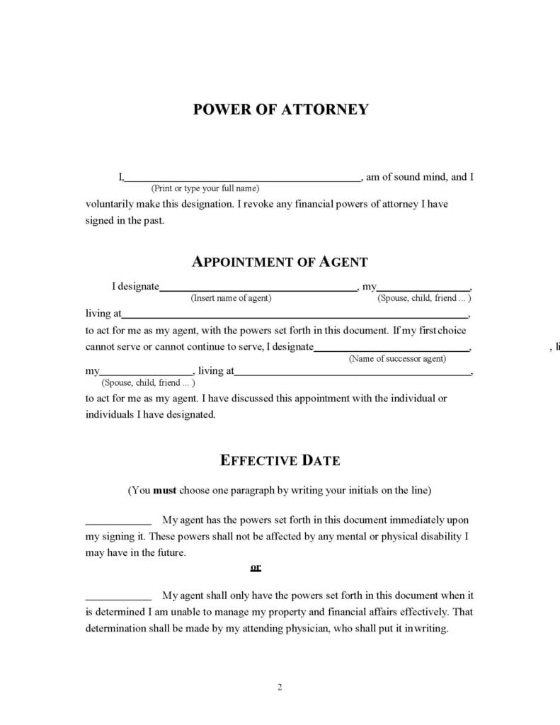 Free Power of Attorney Forms | PDF | WORD