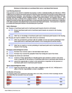 Free Lead-Based Paint Disclosure Form | For Homebuyers | PDF | WORD