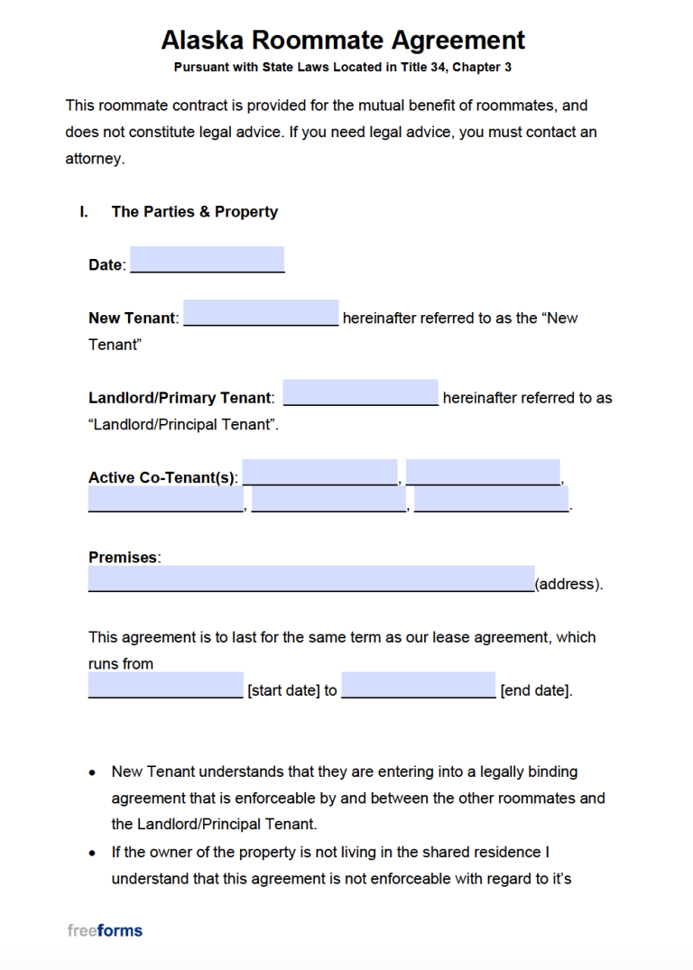 Free Alaska Rental Lease Agreement Templates | PDF | WORD