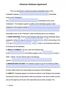 free arkansas rental lease agreement templates pdf word