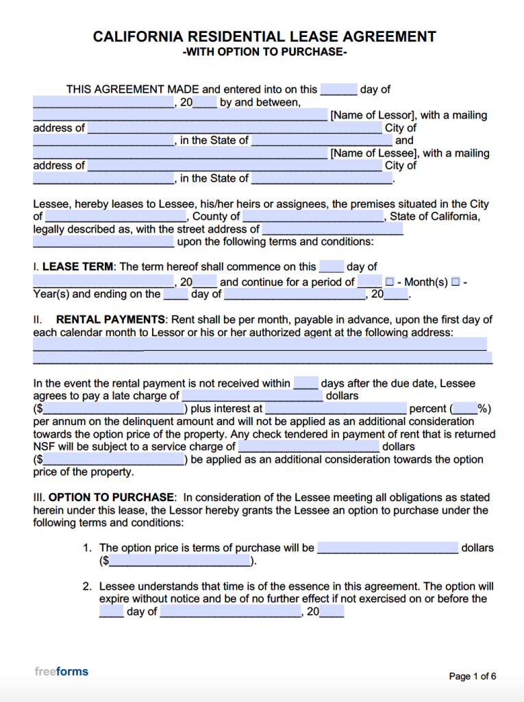 assignment of lease california