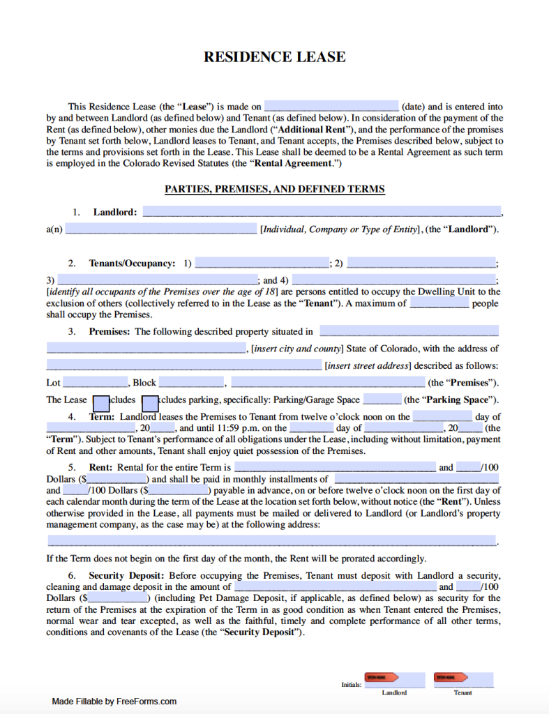 free-colorado-rental-lease-agreement-templates-pdf