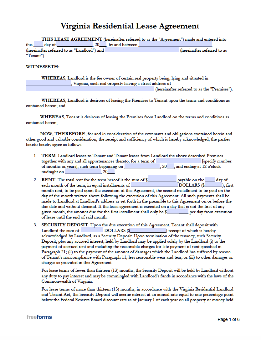 virginia-standard-residential-lease-agreement-printable-form-templates-and-letter