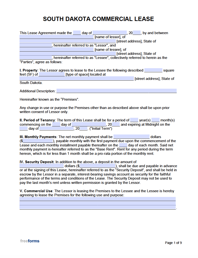 free-south-dakota-commercial-lease-agreement-template-pdf-word