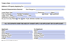 Free Hawaii Residential Rental Application Form