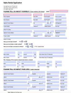 Free Idaho Residential Rental Application Form | PDF