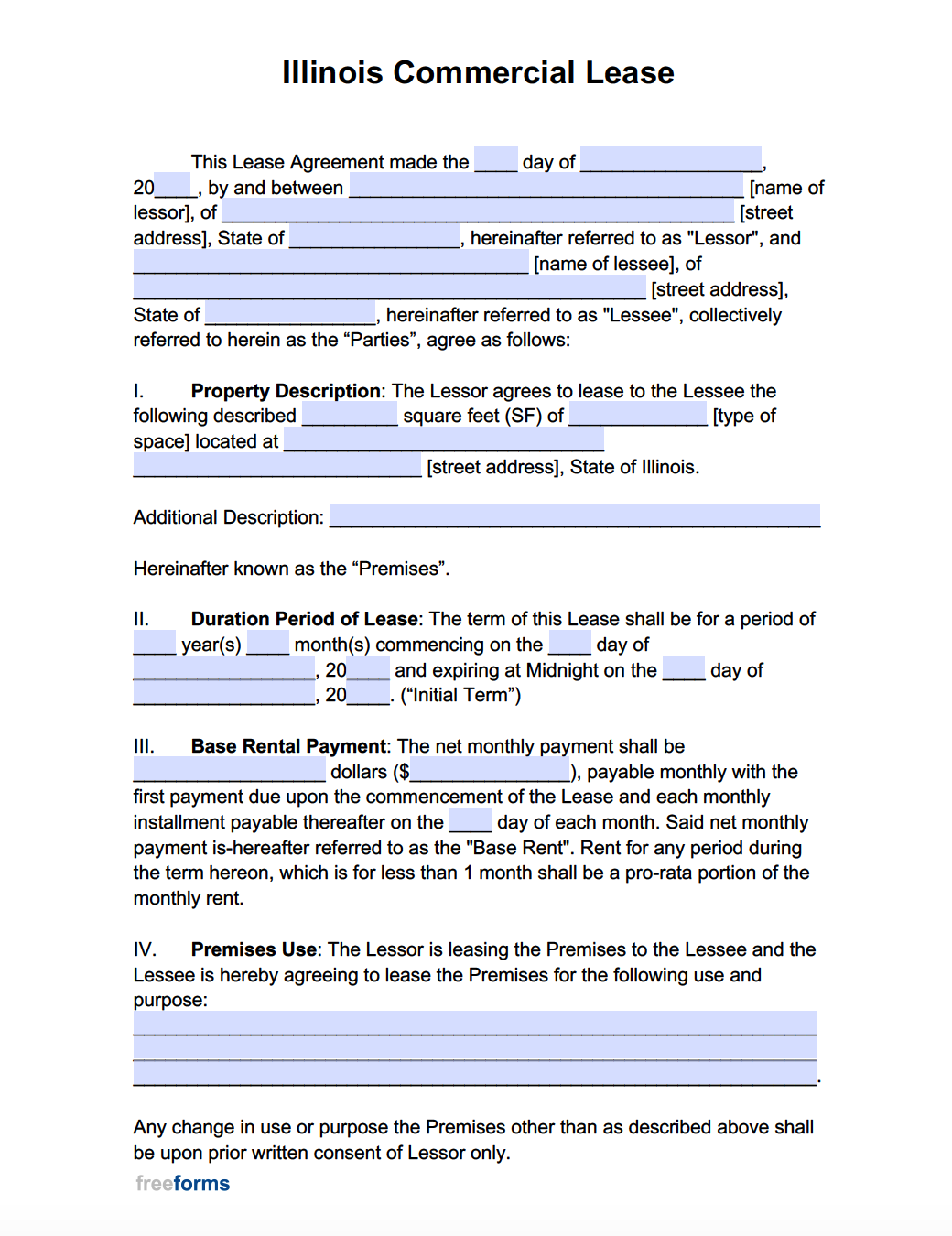 free illinois standard residential lease agreement template pdf word