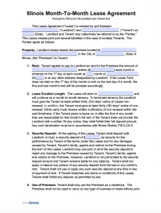 free illinois rental lease agreement templates pdf word