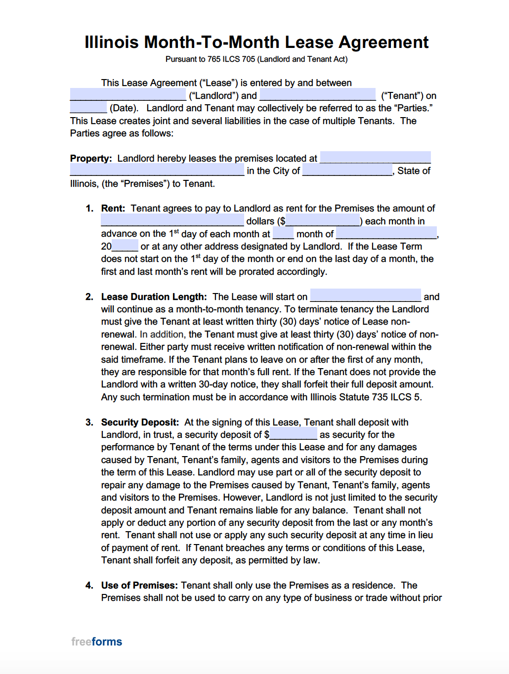 lease agreement illinois template