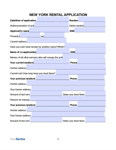 Free New York Rental Application Form | PDF