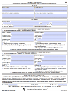 free pennsylvania rental lease agreement templates pdf