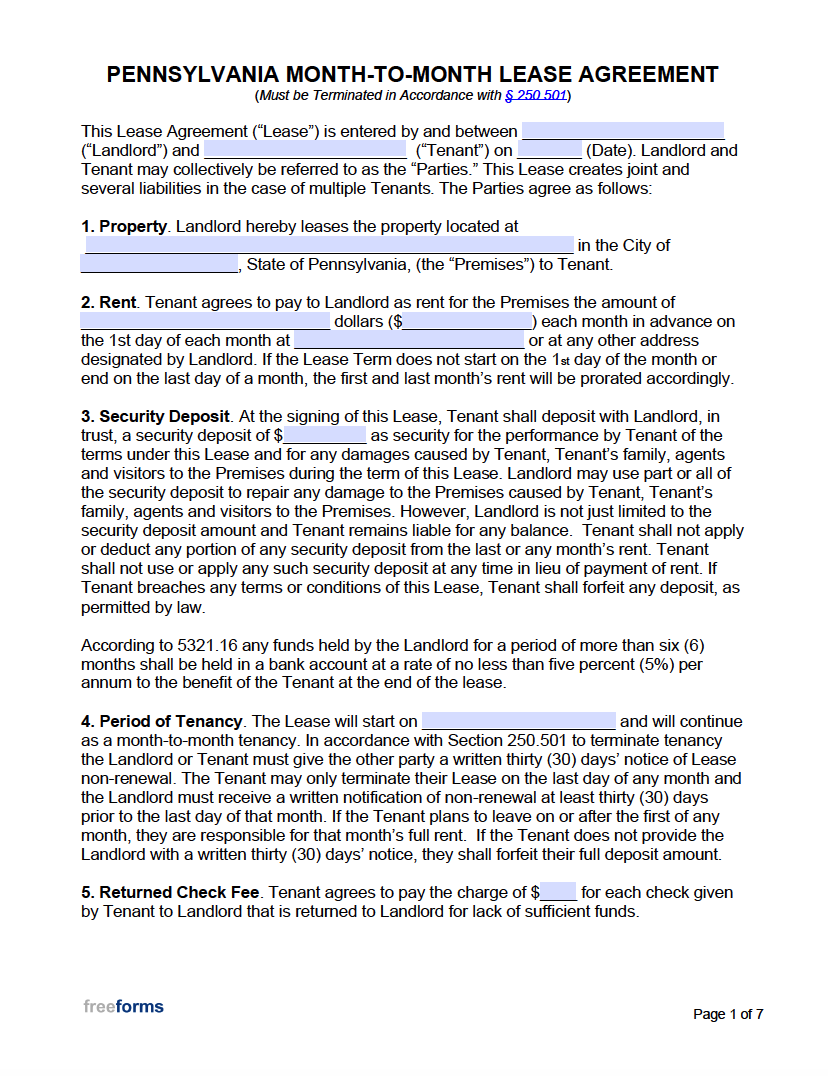 free-pennsylvania-rental-lease-agreement-templates-pdf