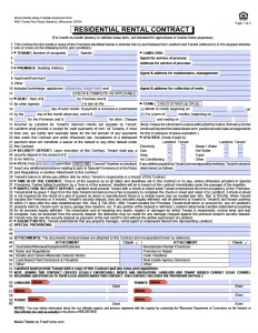 free wisconsin rental lease agreement templates pdf
