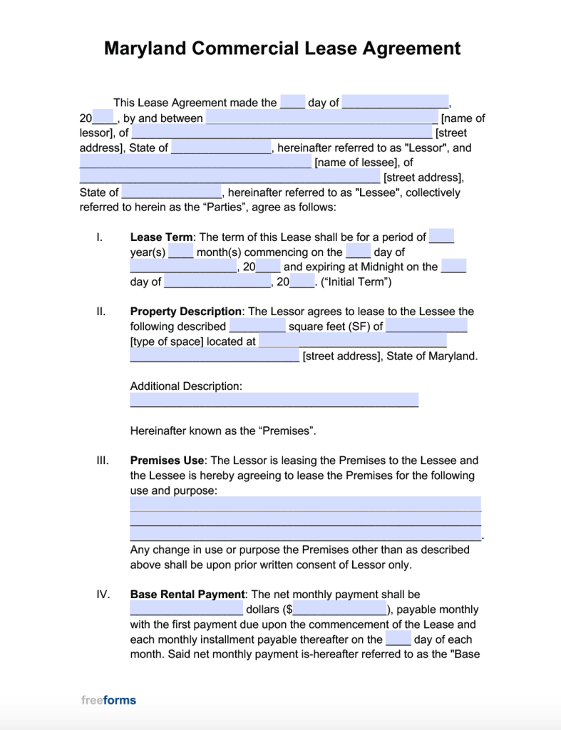 free-maryland-rental-lease-agreement-templates-pdf-word