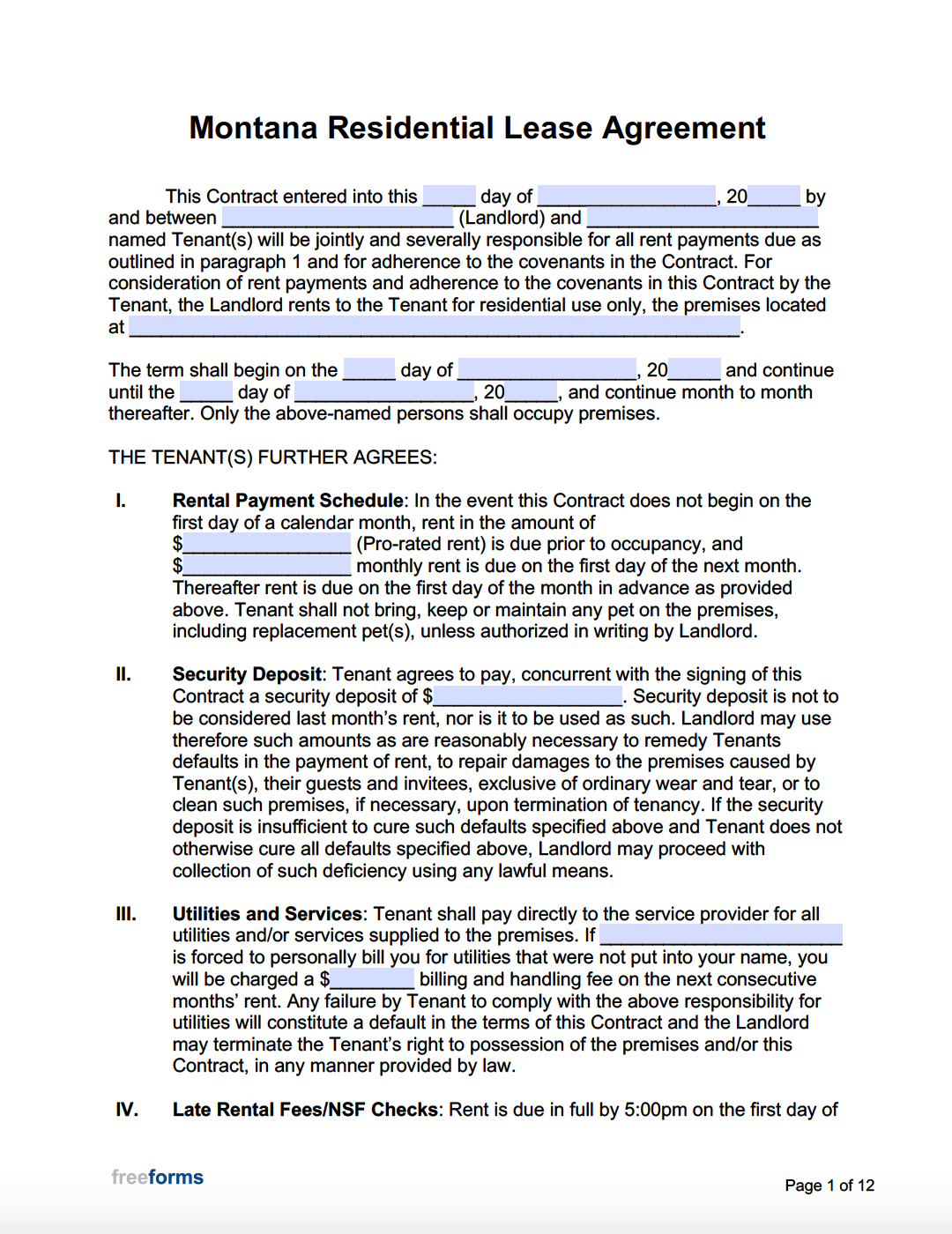 Free Lease Agreement RELEASE Form, Sample - PDF