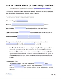 free new mexico rental lease agreement templates pdf word