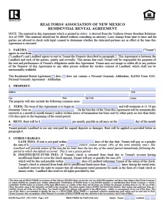 free new mexico rental lease agreement templates pdf word