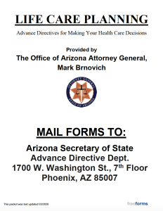 Free Arizona Advance Directive Form | PDF