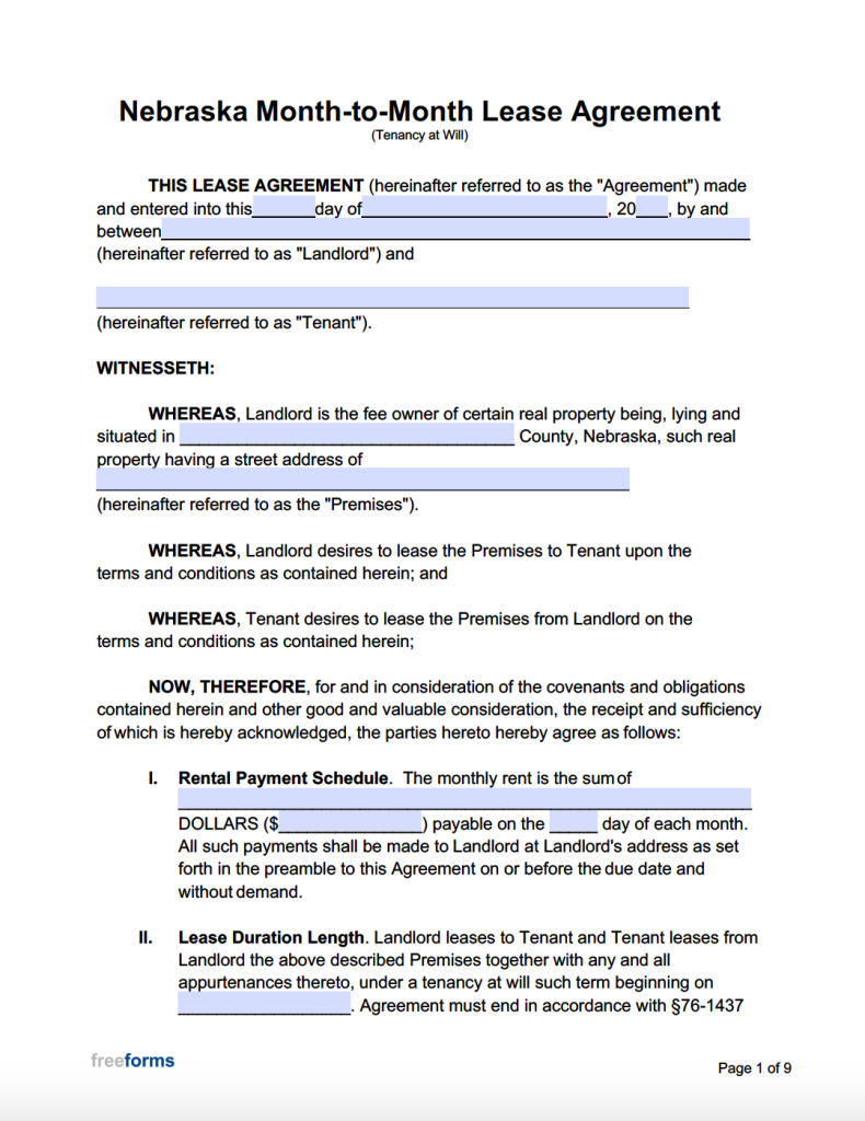 free-nebraska-rental-lease-agreement-templates-pdf-word