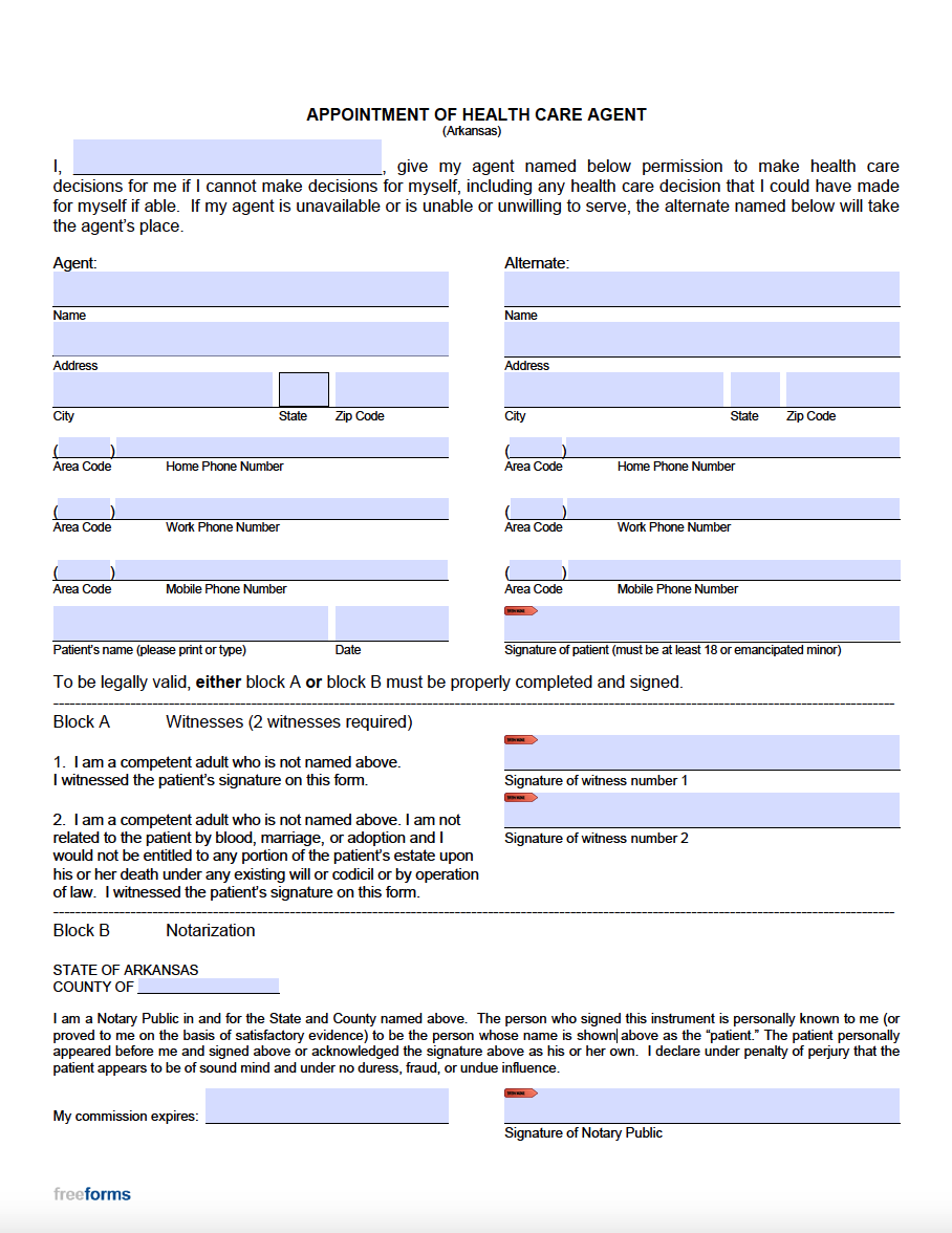 arkansas power of attorney forms free