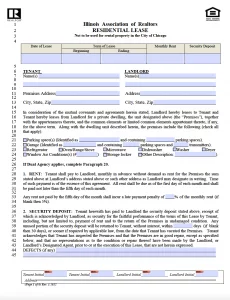 free illinois rental lease agreement templates pdf word