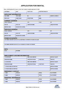 free residential rental application form pdf word