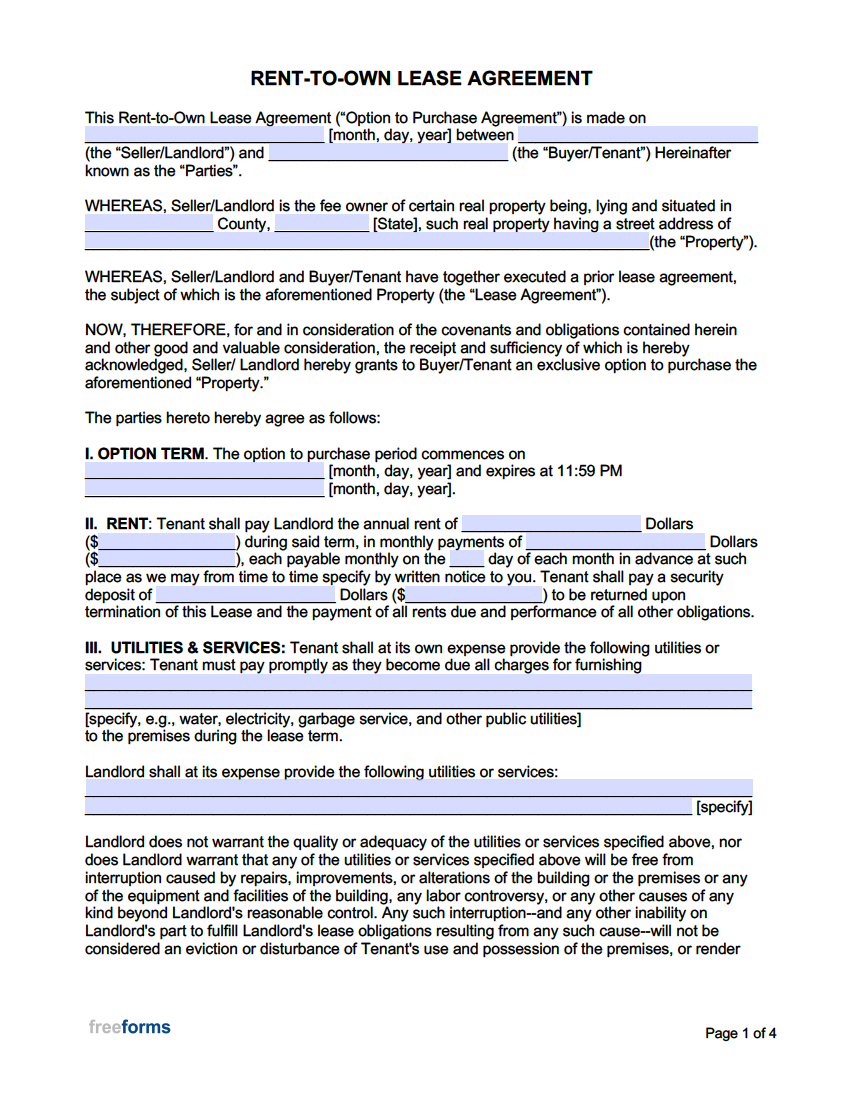 lease purchase agreement pdffiller