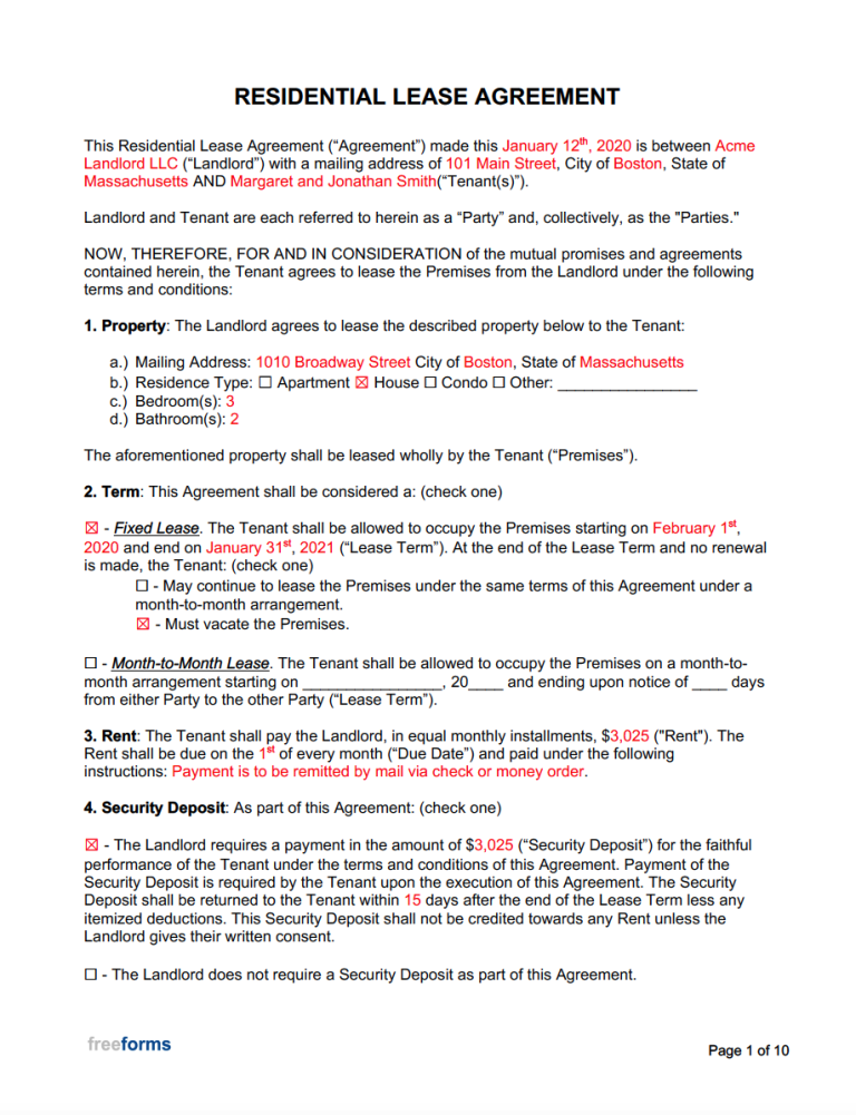 Free Rental / Lease Agreement Templates | PDF | WORD