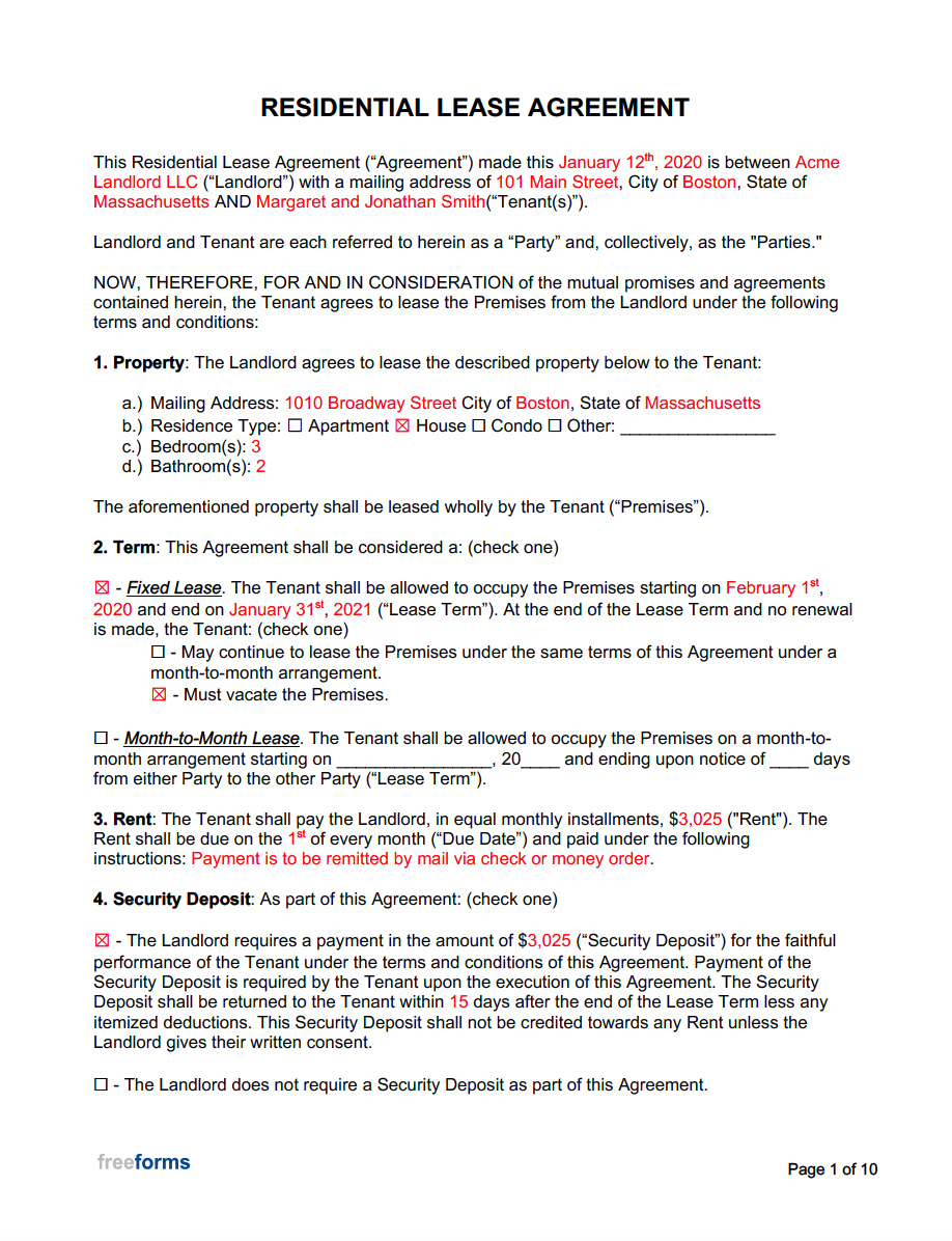 house rental agreement template word