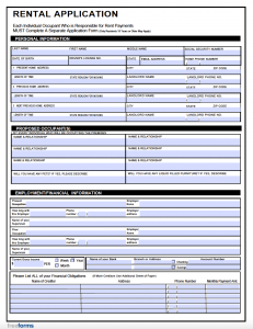 free residential rental application form pdf word