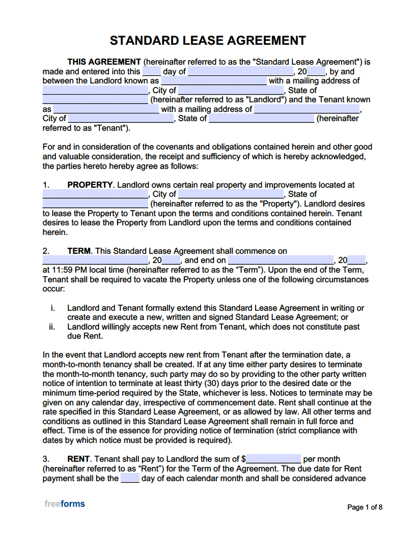 free-printable-standard-lease-agreement-form-generic-free-standard