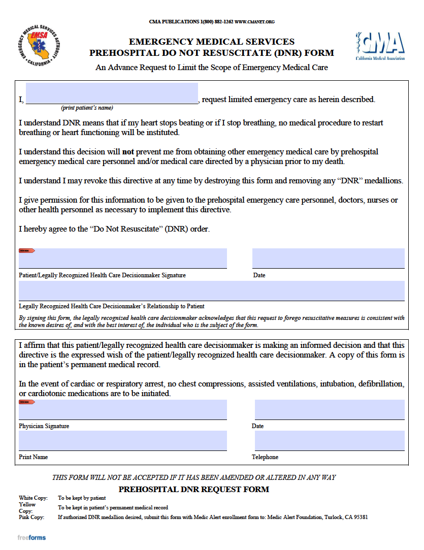 Free California Advance Directive Form (Medical POA & Living Will) PDF
