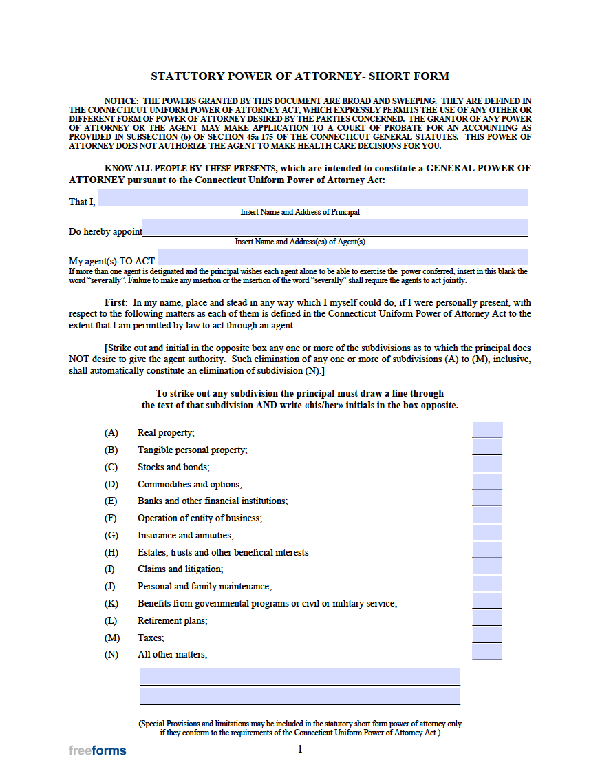 durable power of attorney for finances