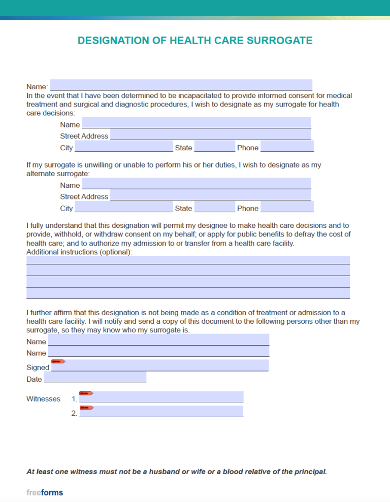 Free Florida Medical Power of Attorney Form | PDF