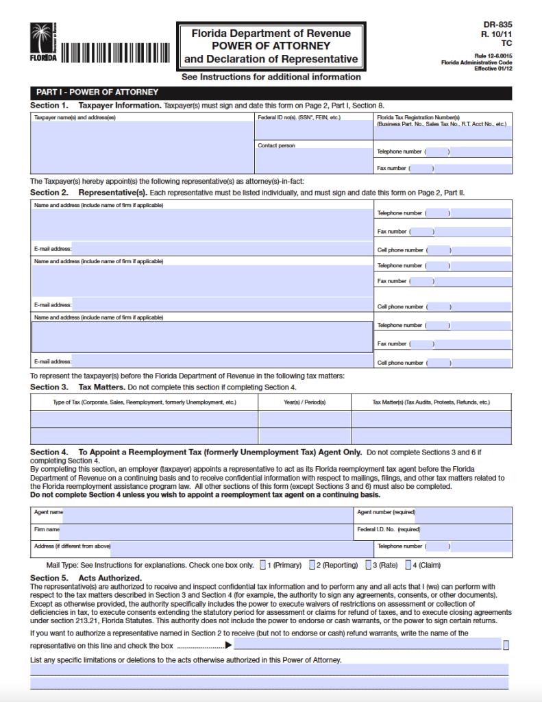 Free Florida Limited (Special) Power of Attorney Form | PDF | WORD