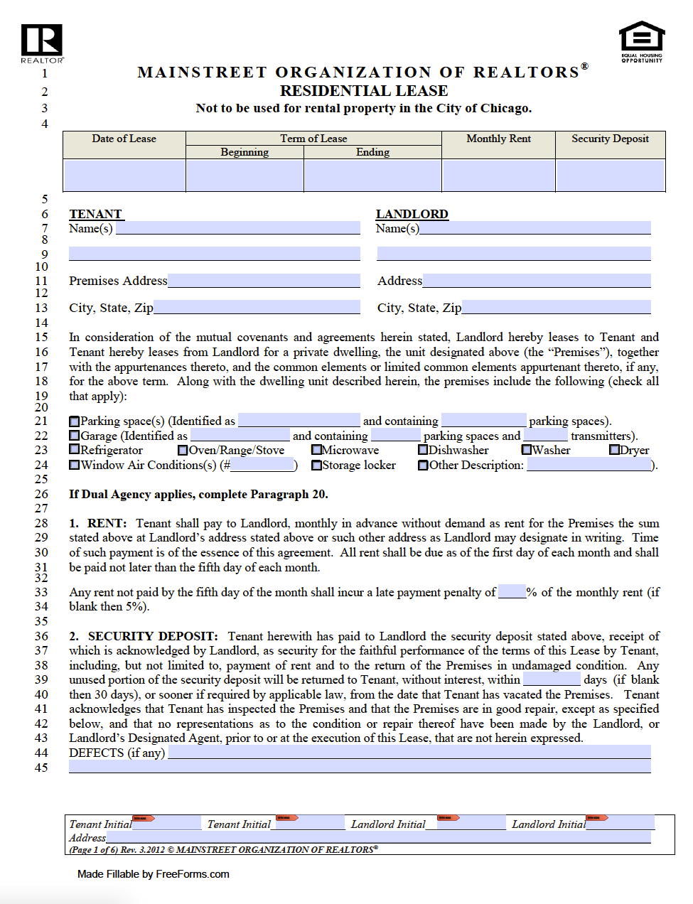 free illinois standard residential lease agreement template pdf word