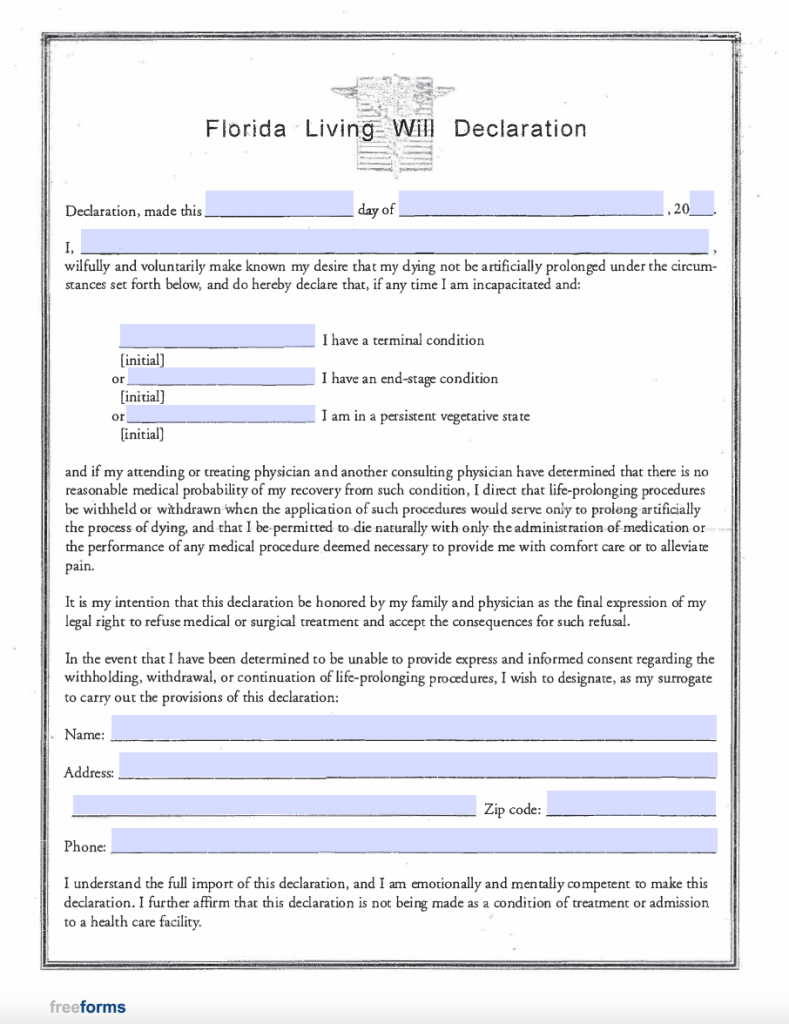 free-florida-living-will-form-pdf