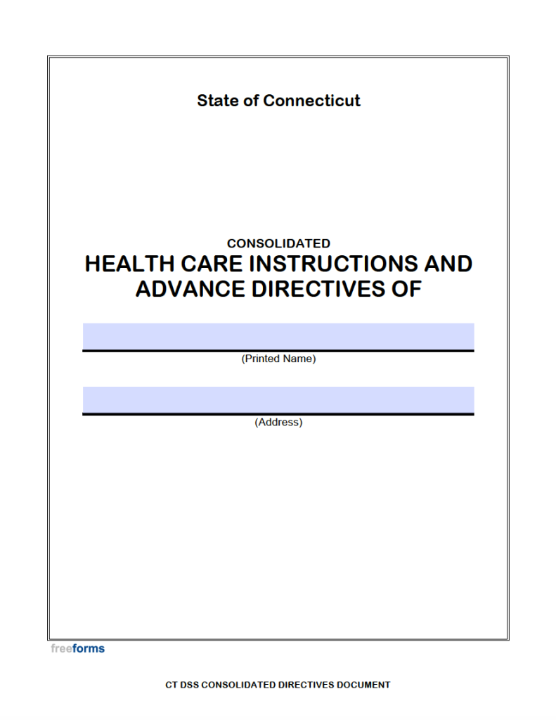 Free Connecticut Advance Directive Form (Medical POA & Living Will) PDF