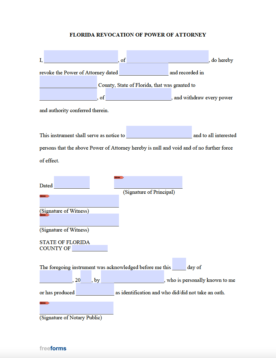 2022 Revocation Of Power Of Attorney Form Fillable Printable Pdf Gambaran