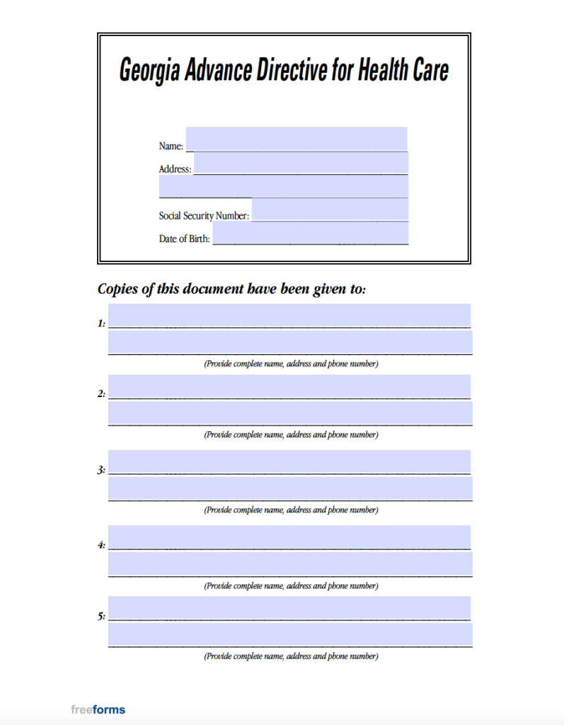 Free Advance Directive Form (Medical POA & Living Will) PDF