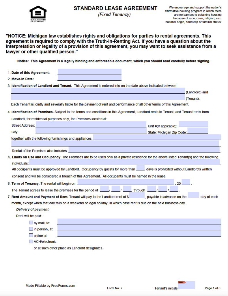 michigan-lease-agreement-template-free