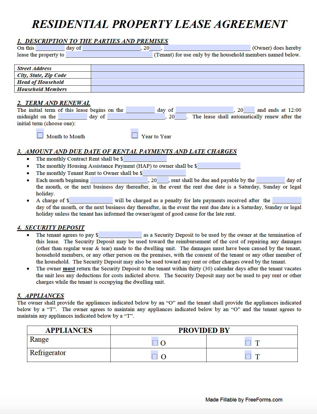 Ohio Residential Lease Agreement Template