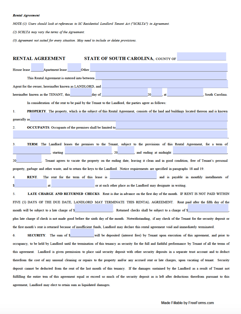 free-south-carolina-standard-residential-lease-agreement-template-pdf