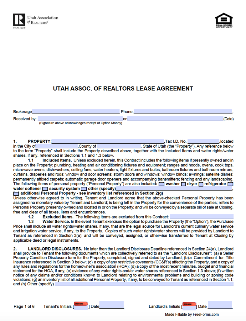 free-utah-rental-lease-agreement-templates-pdf