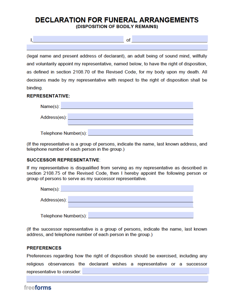 Free ohio living will form pdf