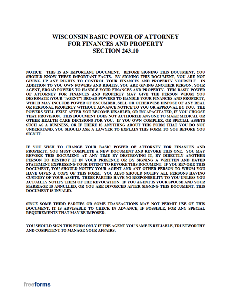 free-wisconsin-durable-financial-power-of-attorney-form-pdf