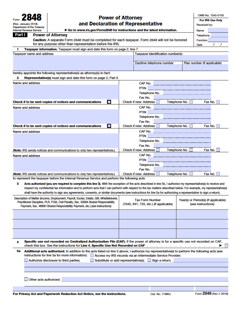 How To Revoke Irs Form 2848 Power Of Attorney